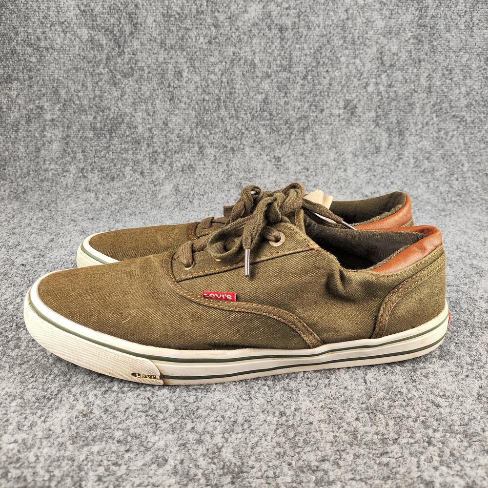 Levi's Shoes Mens Size 10.5 Olive Green Canvas Lace Up Low Top Casual Sneakers